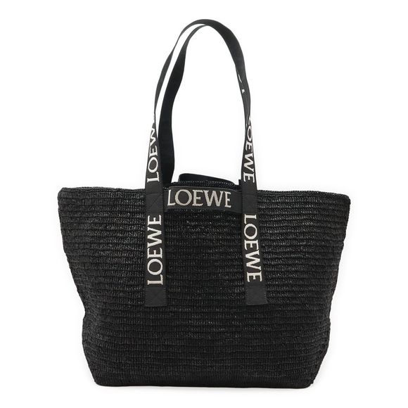 Loewe FOLD Shopper Fold Shopper Shoulder Bag Basket Bag Basket Bag Raffia Black - Picture 1 of 6